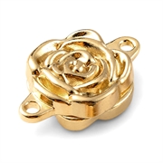 Magnetlås - rose. Forgyldt. 18 mm
